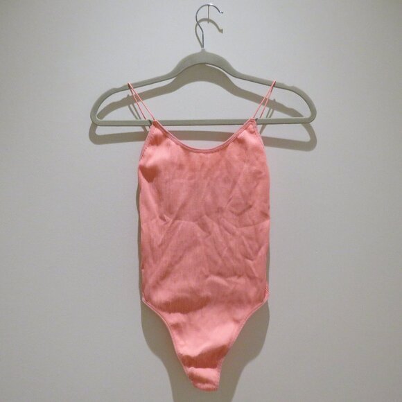 ARITZIA SUNDAY BEST Ribbed Seamless Bodysuit in Neon Sunset Stretch Feminine M/L - Picture 2 of 13